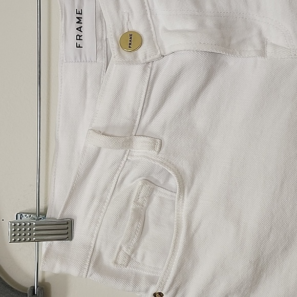 FRAME Le Cutoff denim White  shorts size 25 - Picture 10 of 16